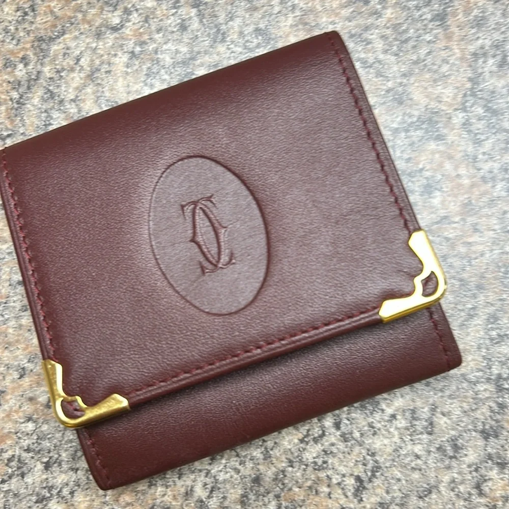 Cartier Burgundy Leather Card Holder